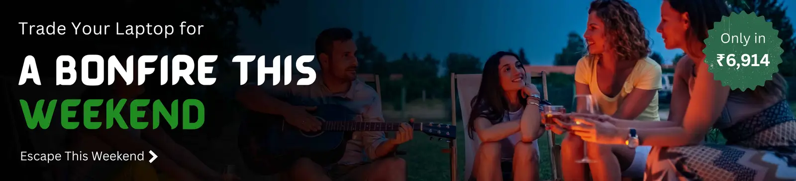 Collage of happy groups of friends hiking, boating, and posing by a van, promoting a tool to compare and save on group travel packages.