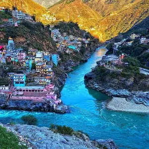 Scenic view of the Himalayas in Uttarakhand, promoting spiritual retreats and adventure tour packages.